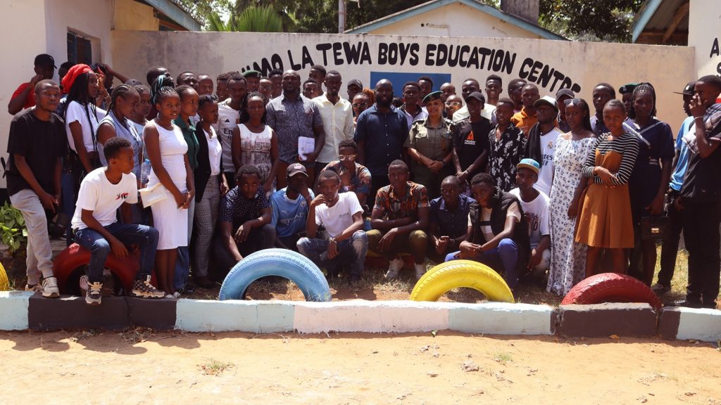 Criminology and Security Studies students and lecturers at Shimo la Tewa Boys Education center during an educational field trip